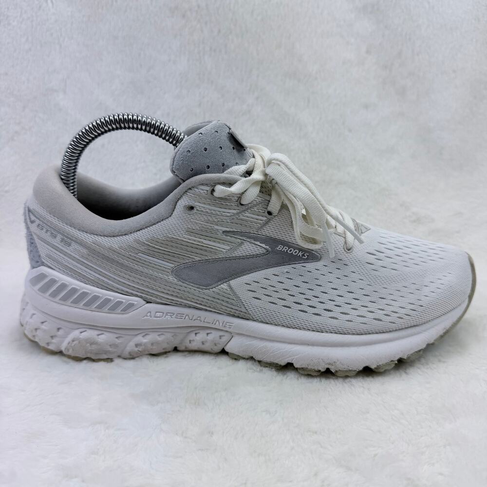 Brooks Adrenaline GTS 19 Womens Running Shoes White Silver Size 8.5 Stability